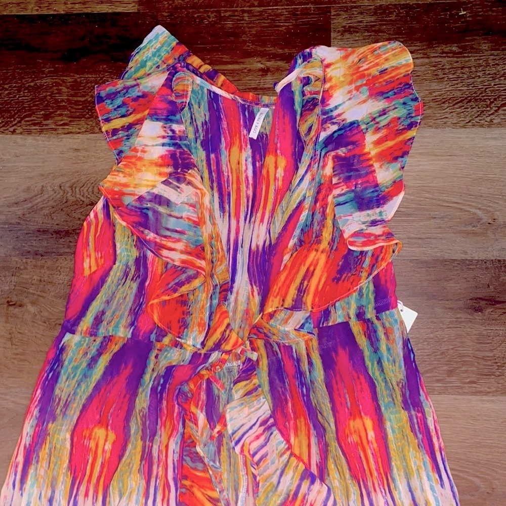 Live 4 truth beach cover Sheer bohemian colorful dress